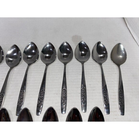 29 Pieces Profile Stainless Oneida Glossy Louisville Rose Flatware Spoons Forks - Picture 8 of 14